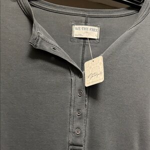 We The Free Charcoal Button Down Shirt